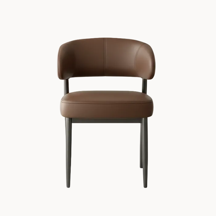 Bruine Eetkamerstoel met Kunstleren Bekleding en Stalen Frame-Stoel-Areamas-Bruin-Areamas