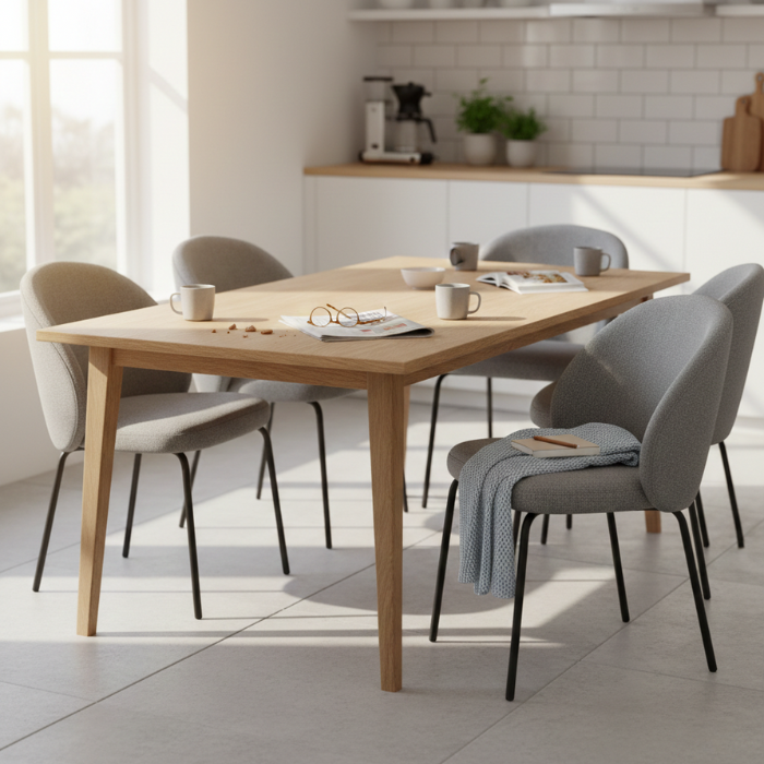 Donkergrijze Keukenstoel met Rugleuning en Metalen Frame-Stoel-Areamas-Donkergrijs-Areamas