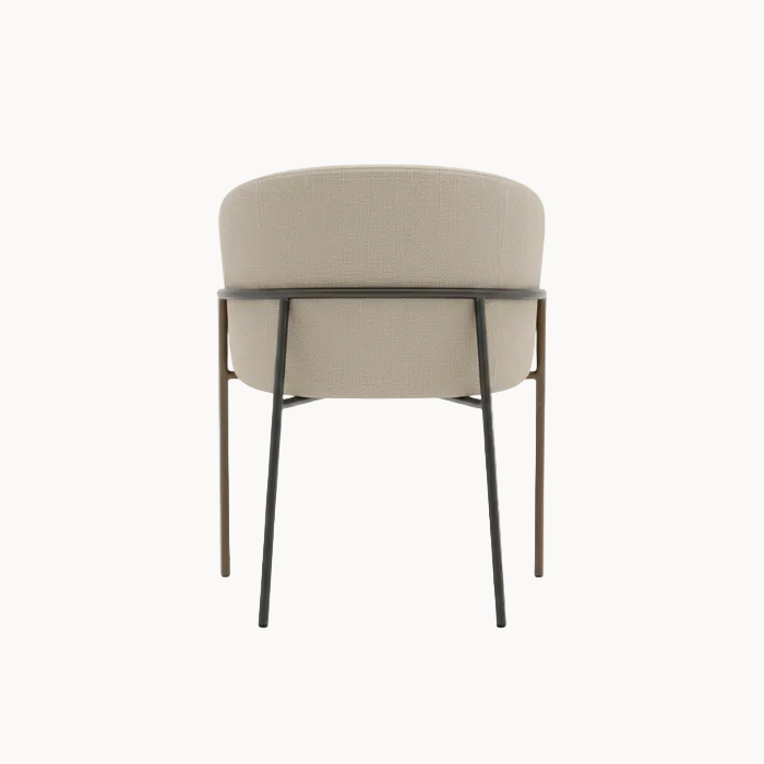 Eetkamerfauteuil met Fleece Bekleding en Metalen Frame-Stoel-Areamas-Beige-Areamas