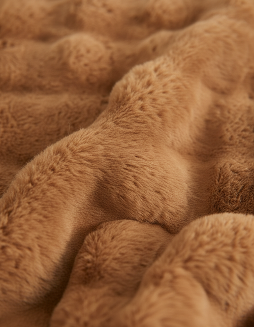 Fluffy Plaid met Structuur – Zachte Fleece Deken Bruin-Fleece Dekens-Areamas-Bruin-Areamas