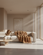 Fluffy Plaid met Structuur – Zachte Fleece Deken Bruin-Fleece Dekens-Areamas-Bruin-Areamas