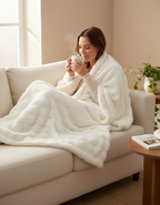 Fluffy Plaid met Structuur – Zachte Fleece Deken Wit-Fleece Dekens-Areamas-Wit-Areamas