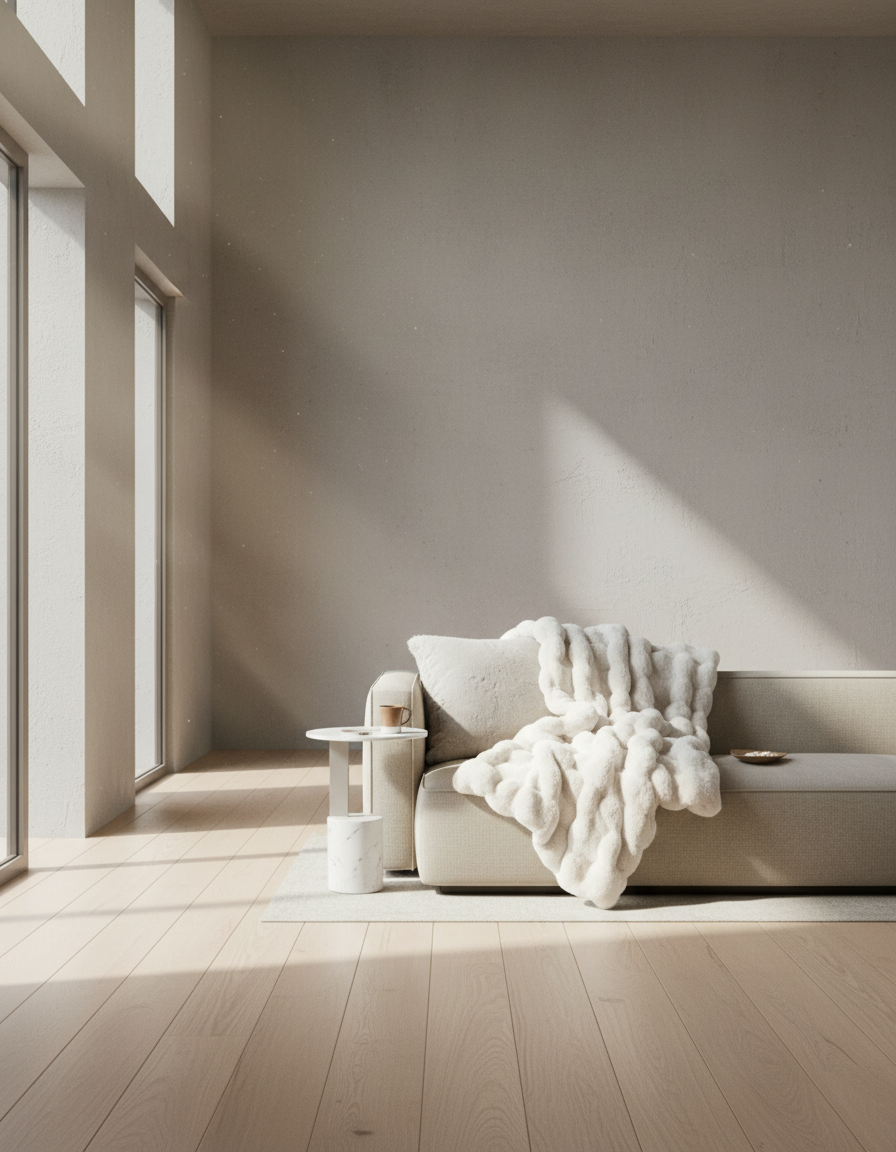 Fluffy Plaid met Structuur – Zachte Fleece Deken Wit-Fleece Dekens-Areamas-Wit-Areamas