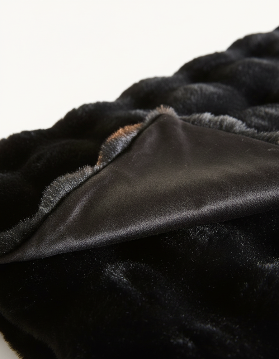 Fluffy Plaid met Structuur – Zachte Fleece Deken Zwart-Fleece Dekens-Areamas-Zwart-Areamas