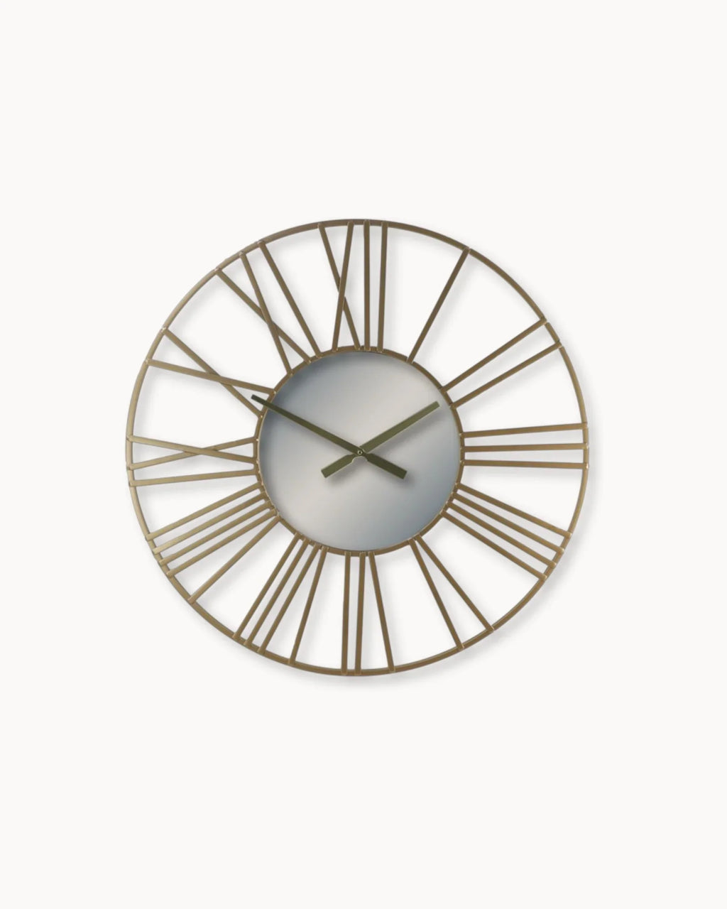 Gouden Wandklok met Romeinse Cijfers en Spiegel-Wall Clock-Areamas-Areamas