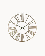 Gouden Wandklok met Romeinse Cijfers en Spiegel-Wall Clock-Areamas-Areamas