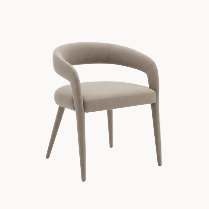 Grijze Eetkamerfauteuil met Gestoffeerde Armleuningen-Stoel-Areamas-Grijs-Areamas