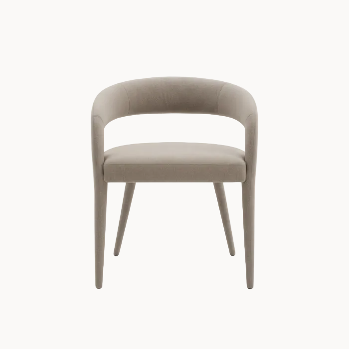 Grijze Eetkamerfauteuil met Gestoffeerde Armleuningen-Stoel-Areamas-Grijs-Areamas