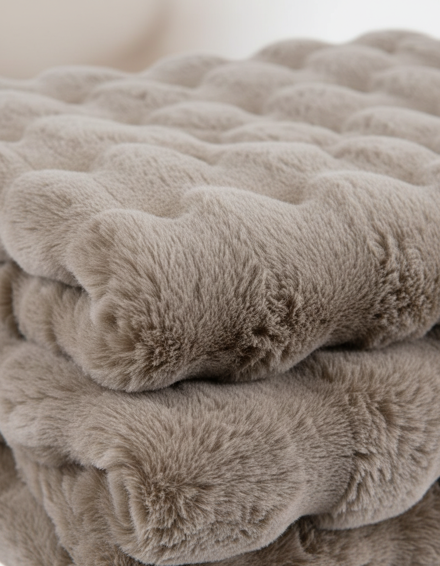 Plaid Wave – Taupe Deken van Katoen/Polyester-Fleece Dekens-Areamas-Areamas