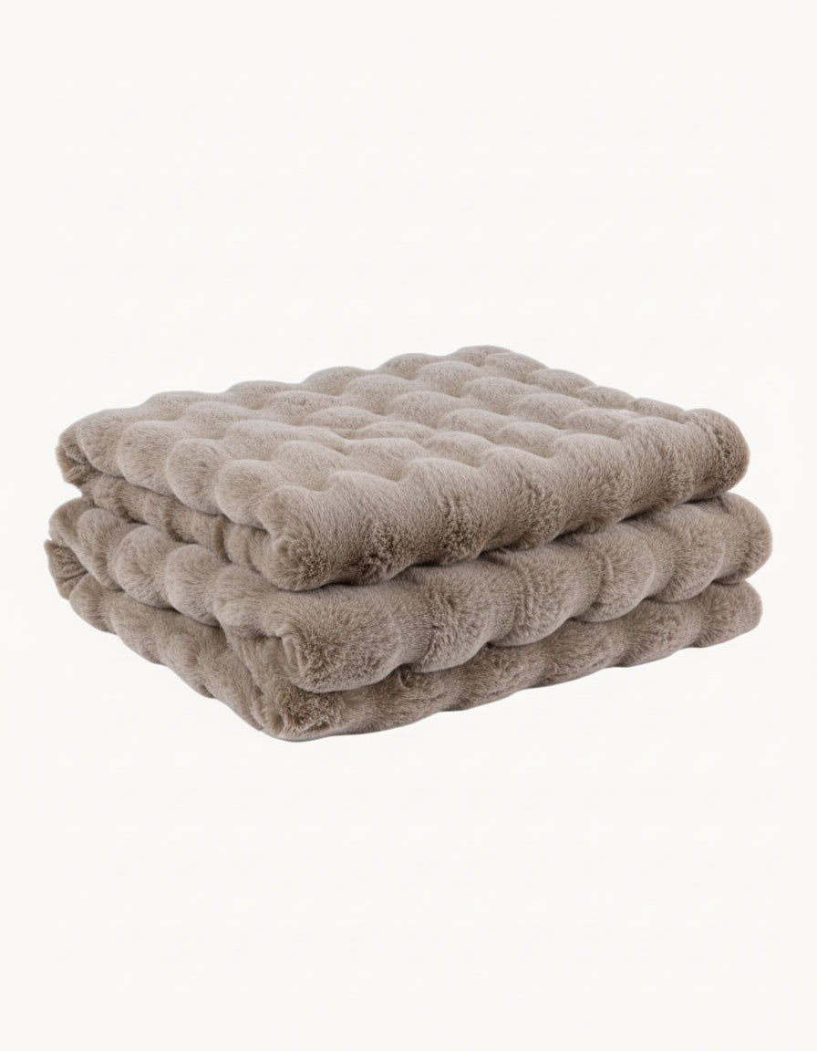 Plaid Wave – Taupe Deken van Katoen/Polyester-Fleece Dekens-Areamas-Areamas