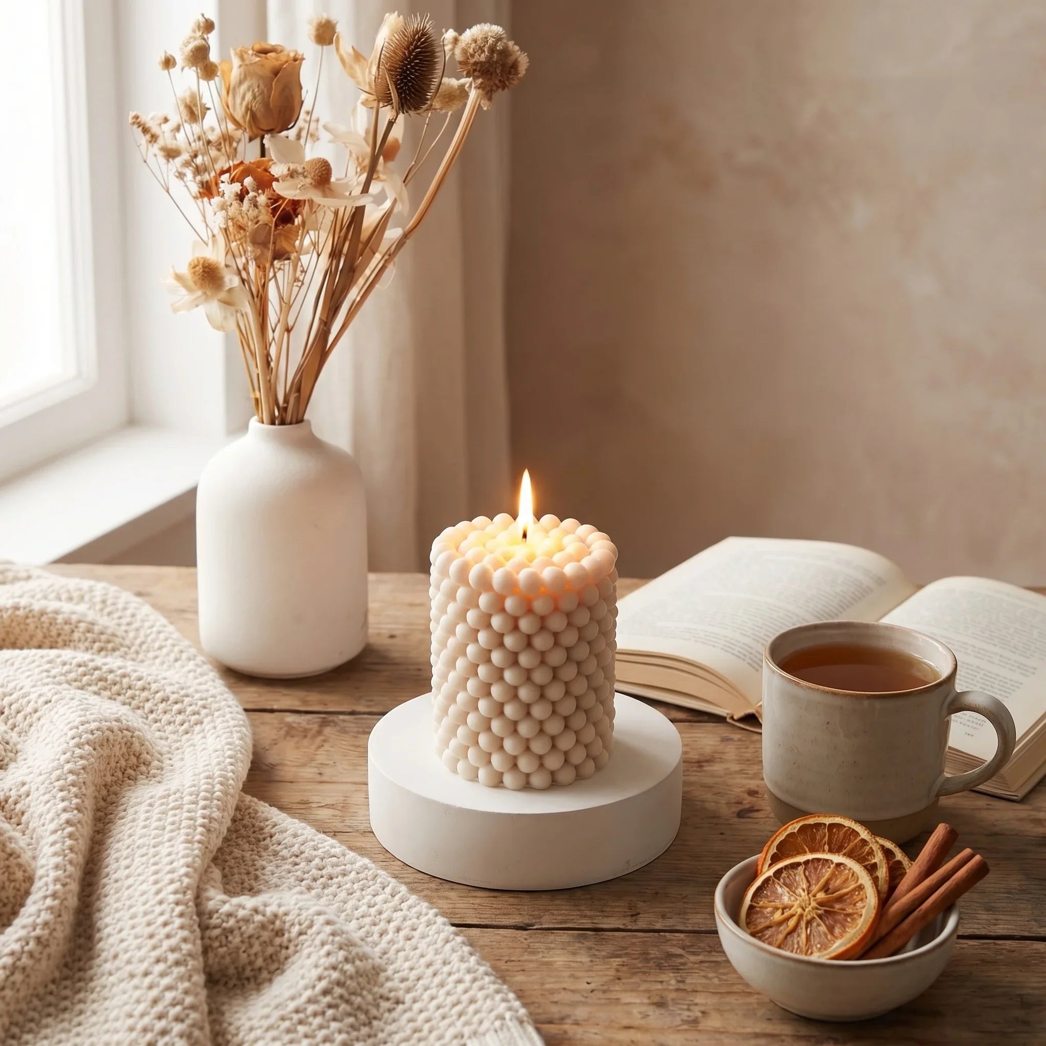 Nordic Bubble Kaars Cilinder Design