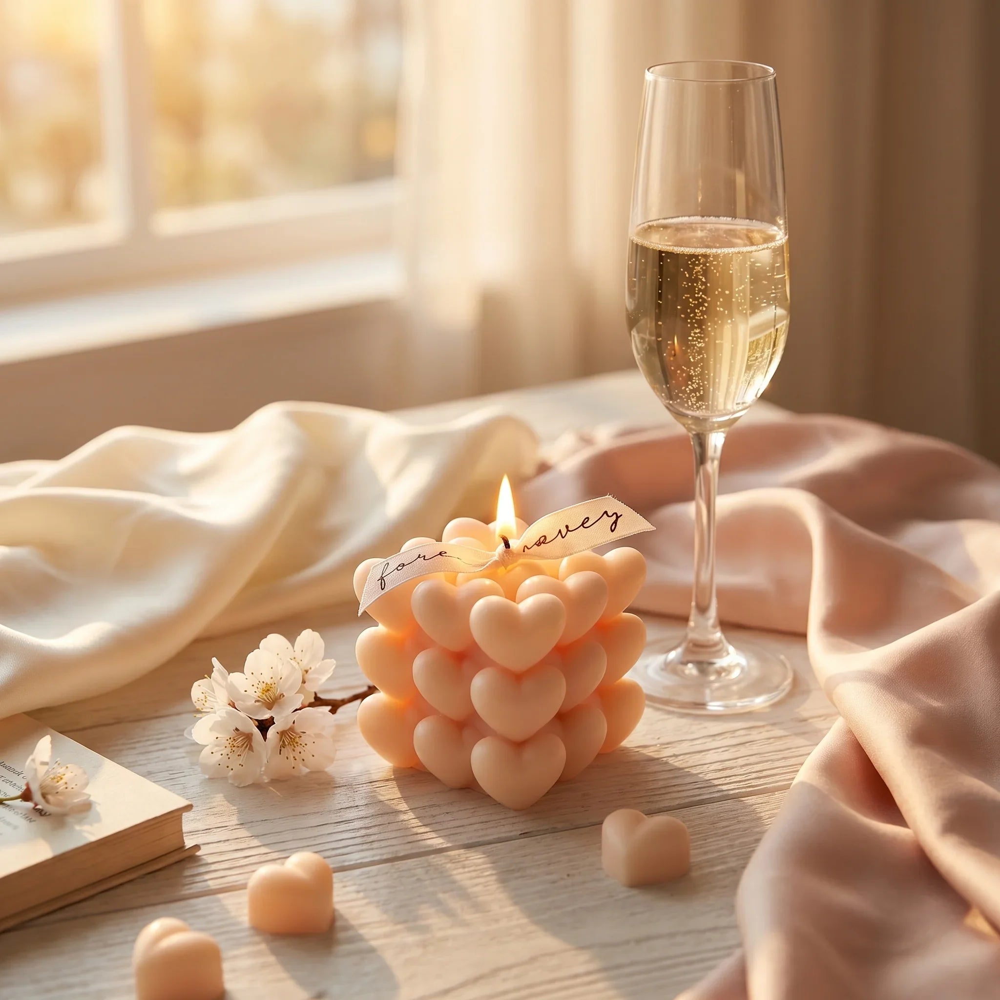 Hartvorm Kaars Kubus Design Geurkaars Pastel