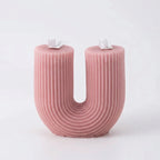 U Vorm Kaars Geribbeld Design Decoratief Ongeparfumeerd